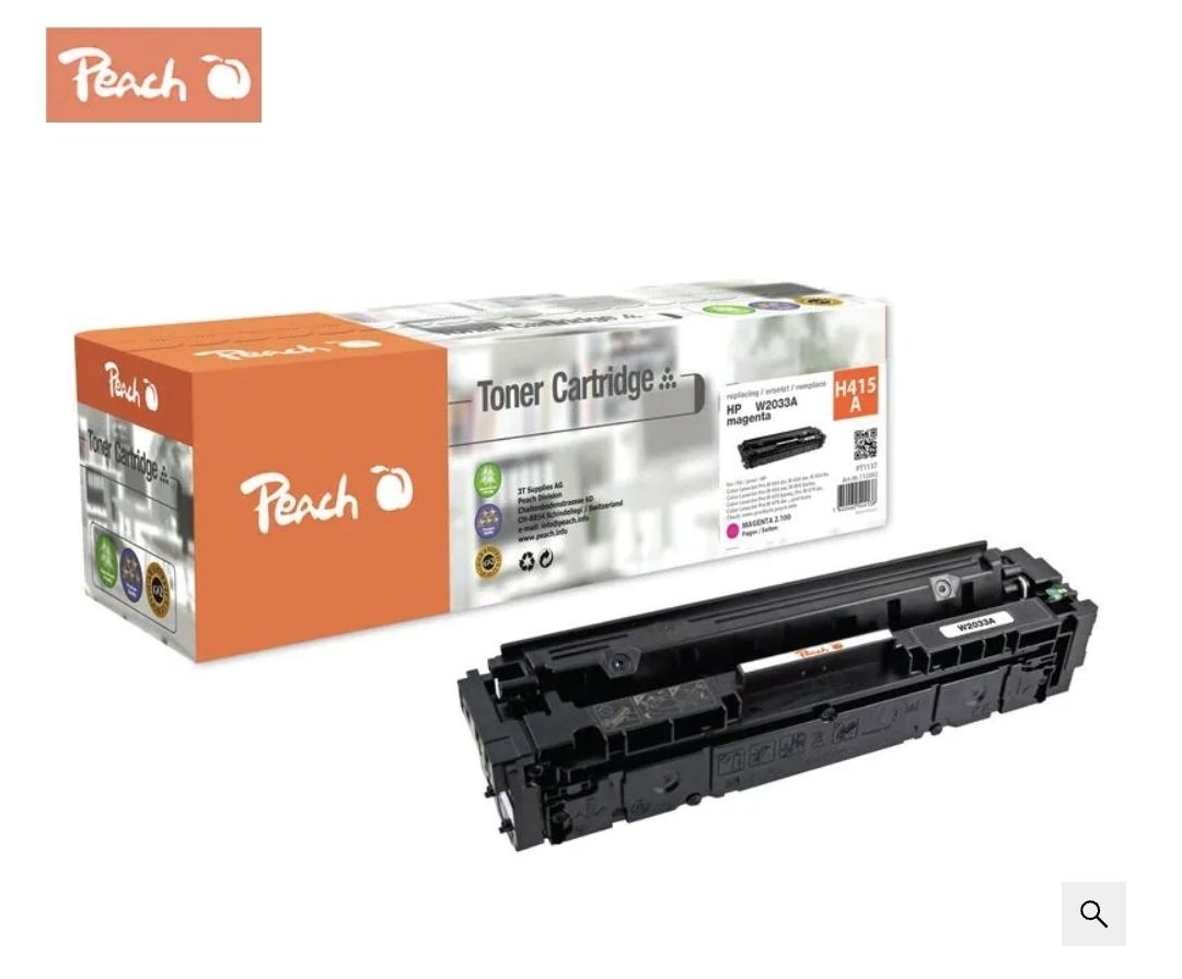 Hewlett Packard Cartucce per stampanti & toner: Peach Toner HP 415A magenta – Nuovo e nell'imballaggio originale da Schüpfheim venduto da ZihR 1