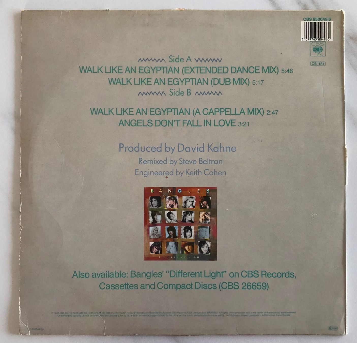 Dischi in vinile: BANGLES - WALK LIKE AN EGYPTIAN – Usato da Poliez-Pittet venduto da Newtown-Records 1