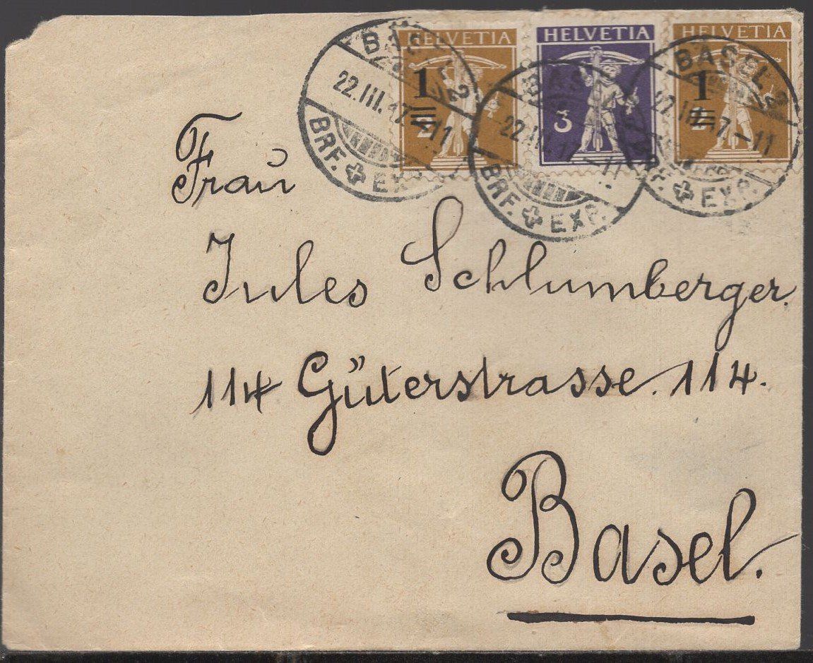 Tutti i francobolli: BASEL  22.III.17    ZNr. 132 Überdruck verschoben – Usato da Aarau venduto da kufi44