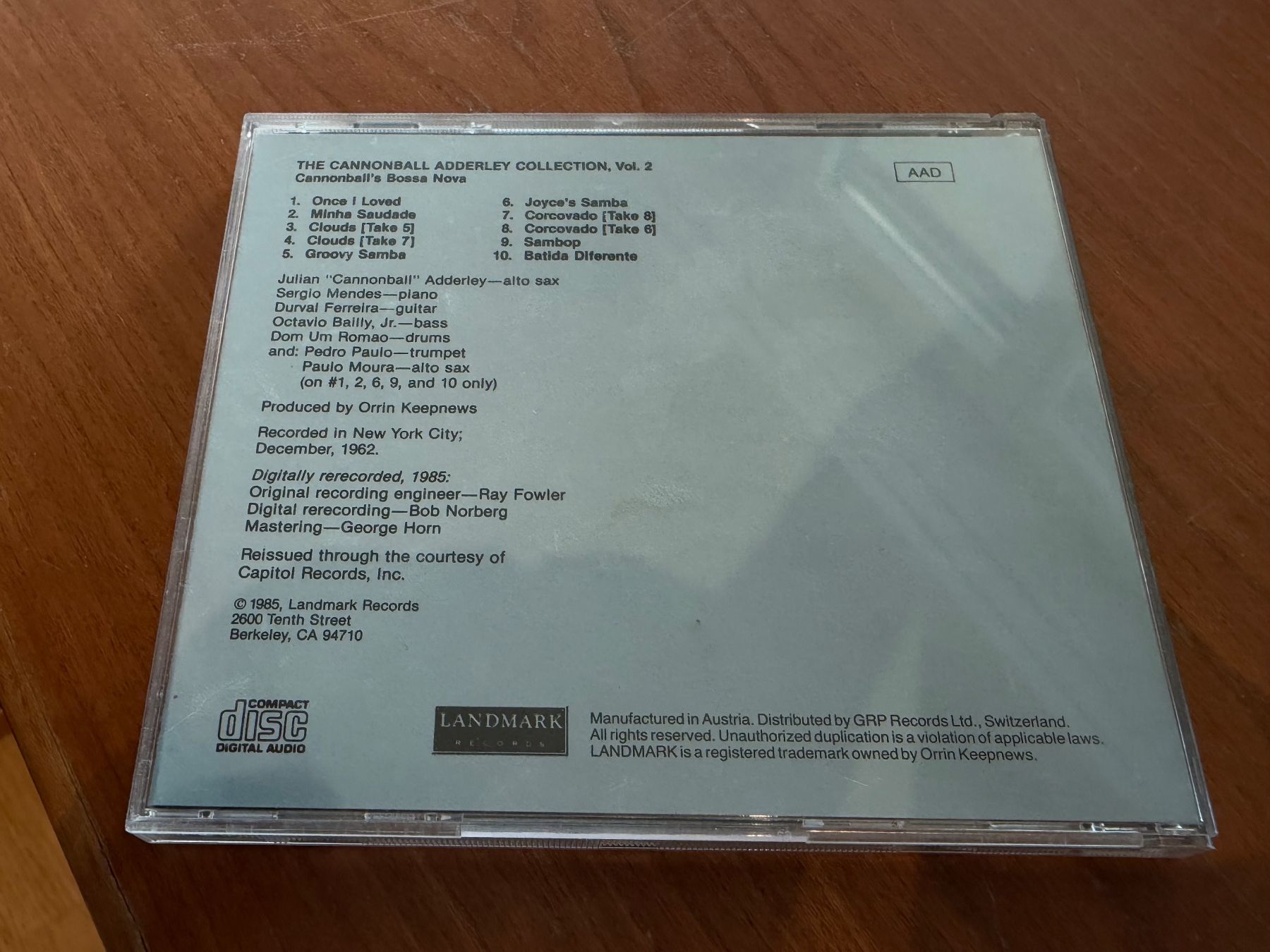 CD: Cannonball Adderley - Cannonball's Bossa Nova - KA01C – Usato da Küsnacht ZH venduto da JazzRecords 1