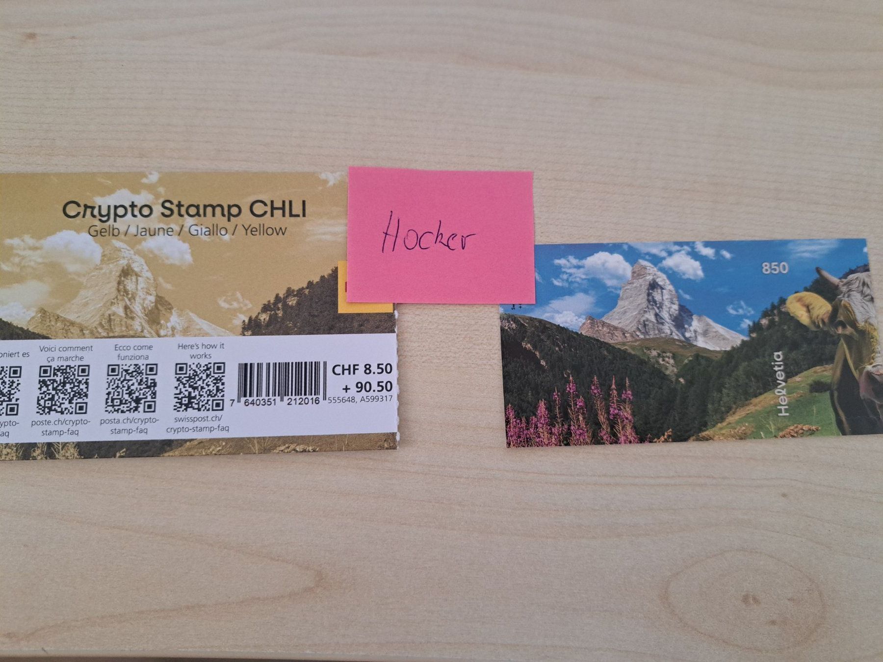 Tutti i francobolli: Schweiz Crypto Stamp CHLI Gelb** Hocker – Nuovo (secondo la descrizione) da Wetzikon ZH venduto da jse_xnn6