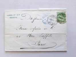 Brief 1876 - 25Rp.sitz.Helv. - GENÈVE 2VIII76 > PARIS