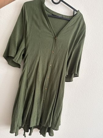 Zara Olive Green Summer Dress - XL - Stylish & Chic!