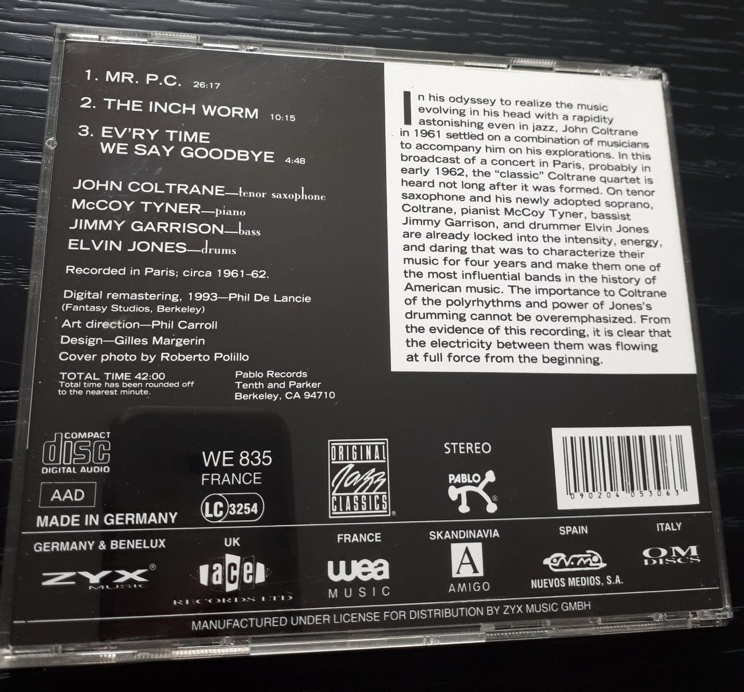 CD: John Coltrane - The Paris Concert – Usato da Neuchâtel venduto da wikit 1