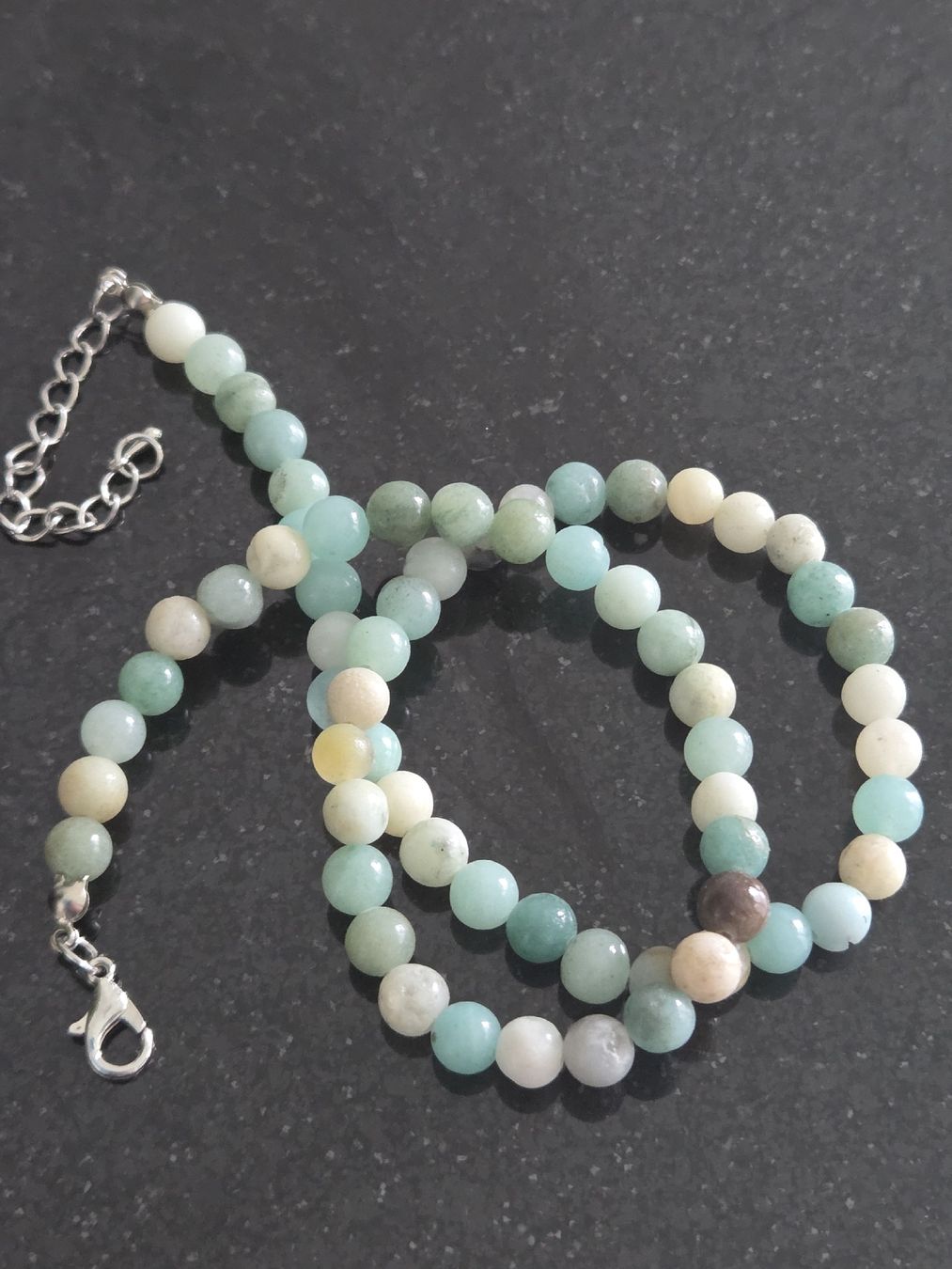 Catenine: Amazonit-Kette 42-50 cm – Nuovo e nell'imballaggio originale da Frauenfeld venduto da Schenken-mit-Herz