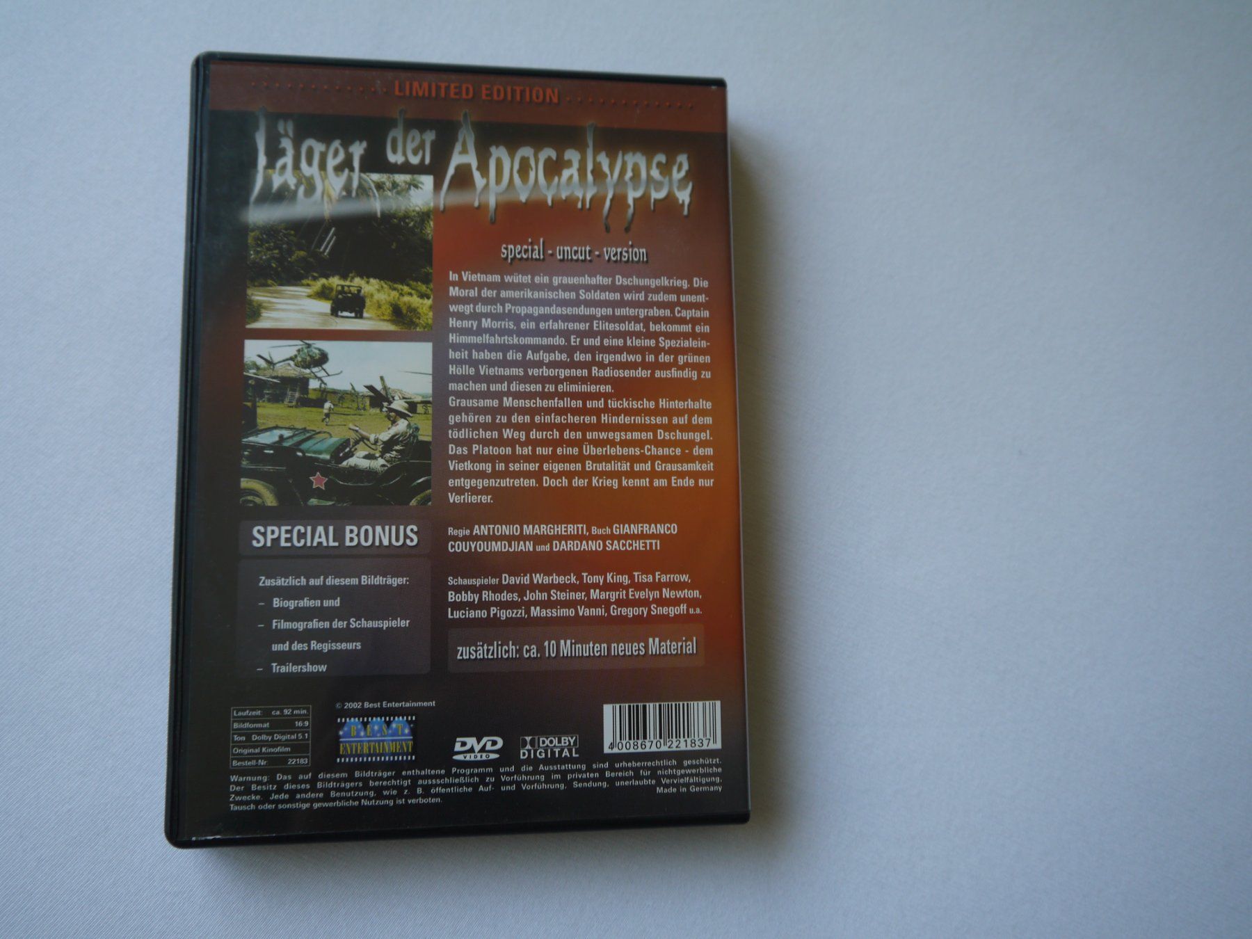 Tutti i DVDs: JÄGER DER APOCALYPSE - Special UNCUT version – Usato da Hagendorn venduto da Blaf 1