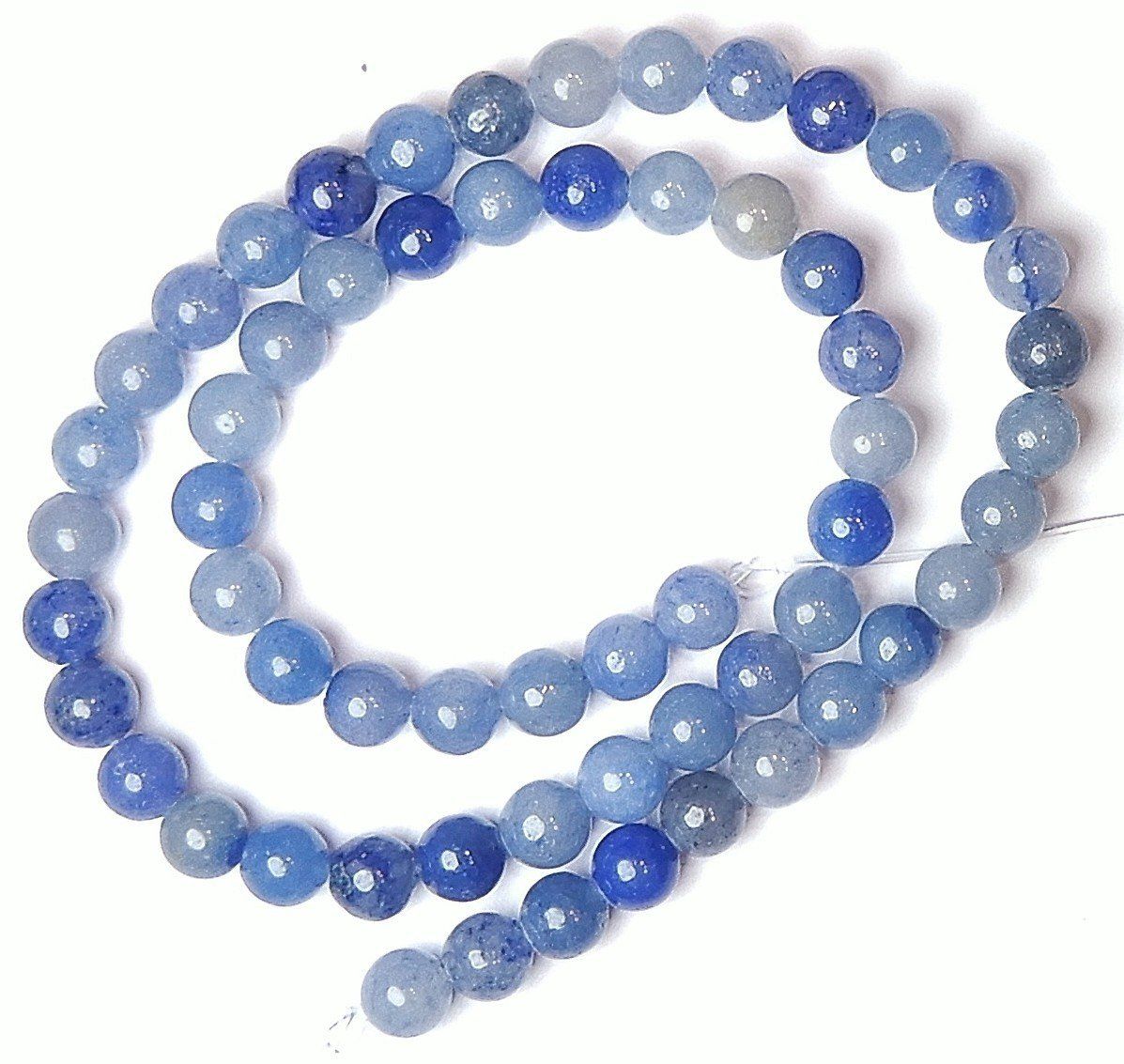 Ketten: 1 Strang echte blaue Aventurin Perlen 6 mm – Neu (gemäss Beschreibung) aus Müllheim Dorf von GUENI01