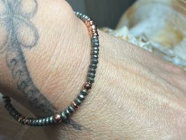 Neues Pyrit Armband | Hämatit roségoldfarben | Unikat