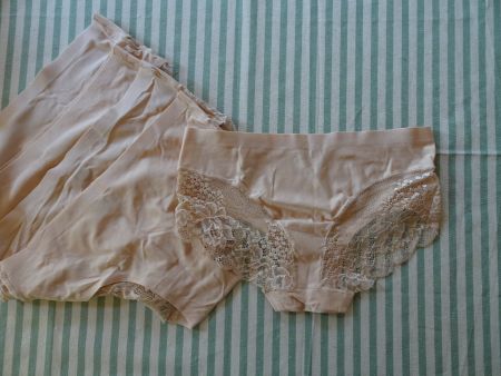 5 Paar Slips mit Spitze nude Gr. XS - 225244
