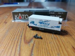 RhB Kühlcontainer "Casty Transport" auf Lb-v Tragwagen Kato