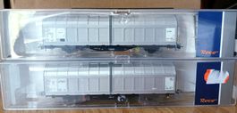 Roco 77494+77489,-2 wagons marchandises Hbbillns"Comme neuf"