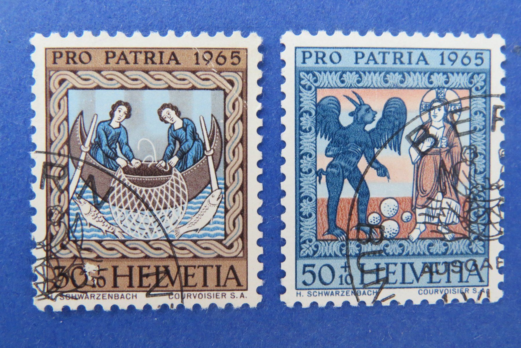 Alle Briefmarken: Serie Pro Patria 1965 off.Ersttag-Eckstempel Bern – Gebraucht aus Brunnen von Kumari 1