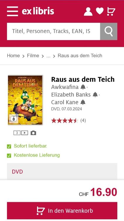 DVD Raus aus dem Teich 1×geschaut Kaufen auf Ricardo