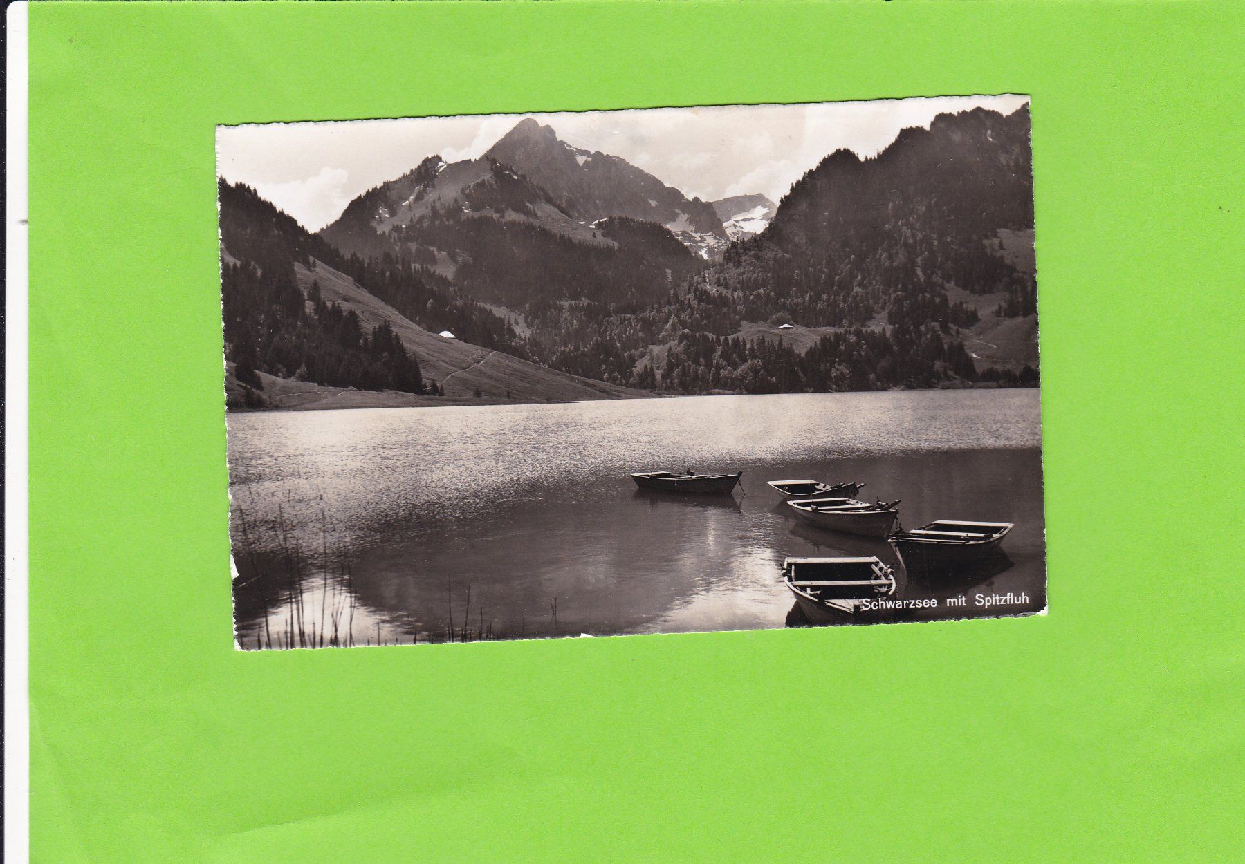 Cartoline postali: Schwarzsee mit Spitzfluh-Ruderboote – Usato da St. Peterzell venduto da neckertal