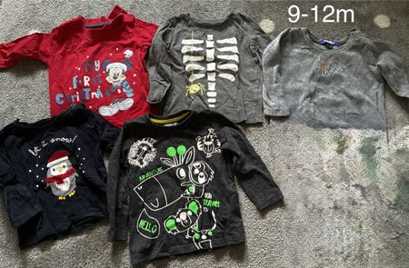 Baby long sleeve tops, size 9-12m