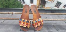 Wellness Sandalen bunt geflochten Grösse 38 guter Zustand