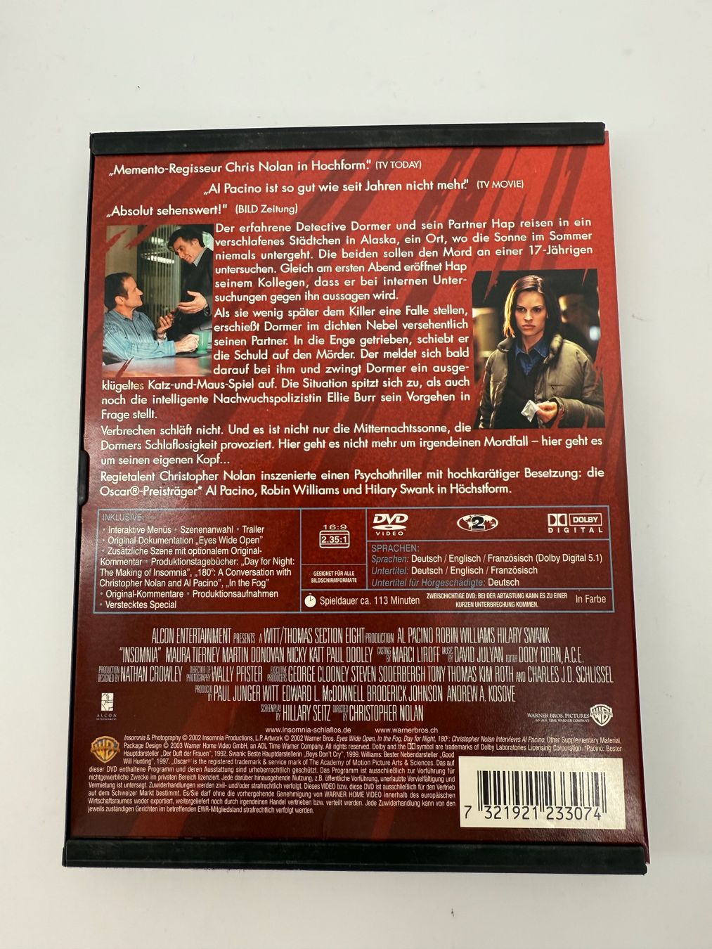 Tutti i DVDs: Insomnia DVD Al Pacino, Robin Williams – Usato da Auenstein venduto da moin. 1