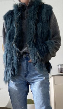 NEU  echtfell - pelz gilet / weste M