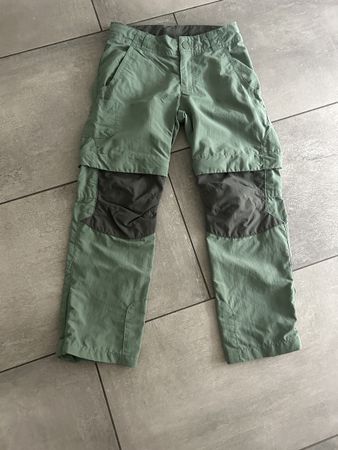 Kinder Wanderhose Zipp-off Grösse 116, Olivgrün