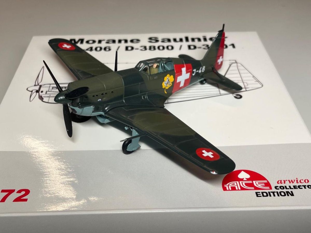 Armée suisse Kits de montage: Morane D-3800 Schweizer Flugwaffe J-48 Metall 1/72 – Neuf avec emballage d'origine à Hochfelden par aviatikboerse_top