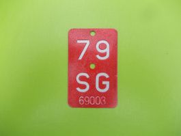 Velonummer / Fahrradnummer SG 79