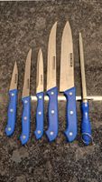 Messer Set 5-teilig + Stahl/Edelstahl rostfrei/blau Griffe