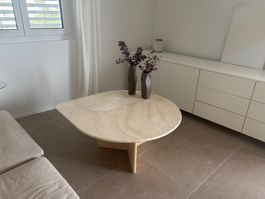 Travertin Stein Couchtisch Coffeetable beige
