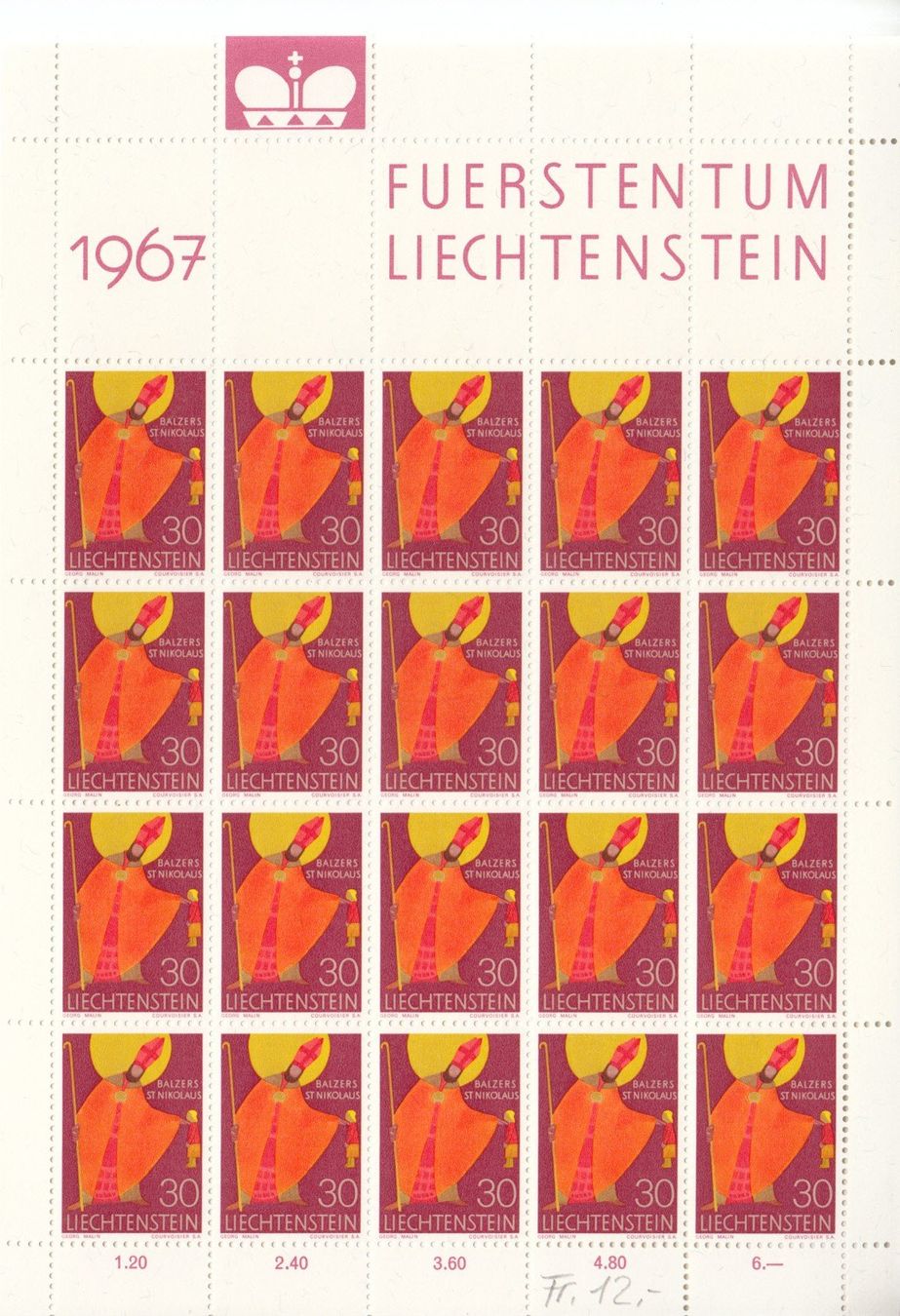Alle Briefmarken: LBK 422 - 430 Bogen postfrisch – Gebraucht aus Bürglen TG von StampGraf 3