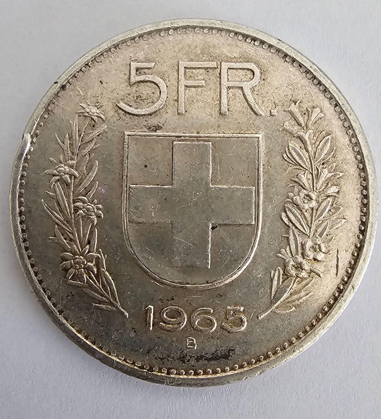 Tutti le monete: 1 Pièce 5 CHF 1965 – Usato da Cortaillod venduto da Titus130