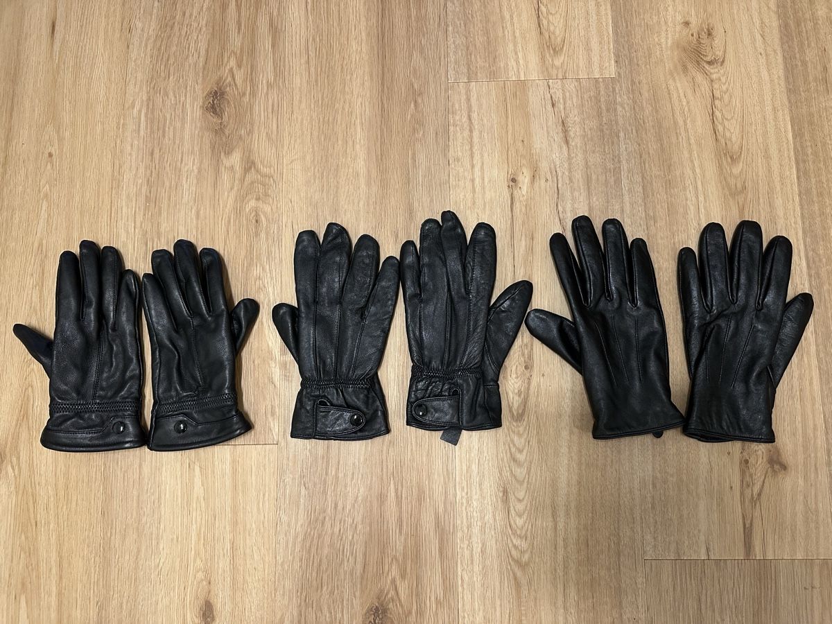 Handschuhe & Handstulpen: 3 Paar Schwarze Leder Handschuhe  – Gebraucht aus Steinhausen von casaplia