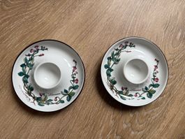 Lot de coquetiers décor floral Villeroy & Boch 