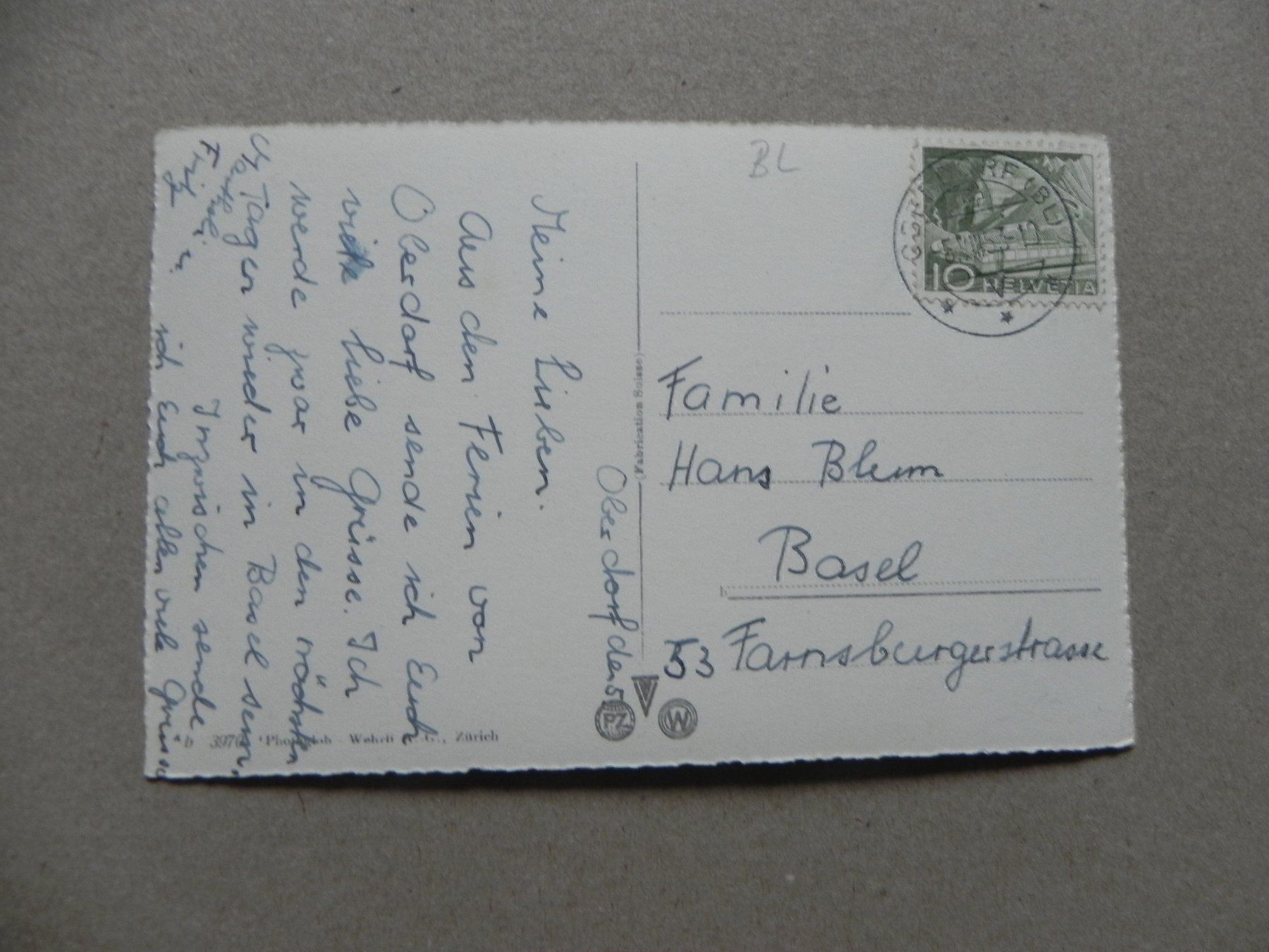 Cartoline postali: Karte Waldenburg BL 1953 – Usato da Siebnen venduto da krimsie 1
