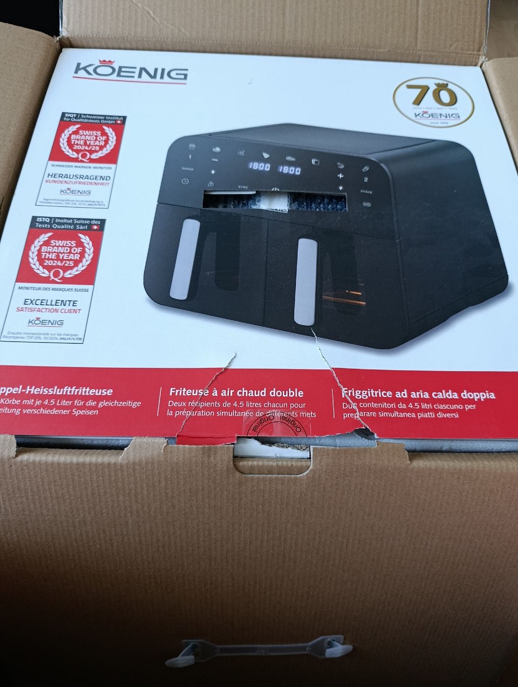 Elettrodomestici da cucina: Doppel-Heissluftfritteuse "Quick & Pure 5" Koenig  NEU – Nuovo e nell'imballaggio originale da Bellach venduto da TORA4