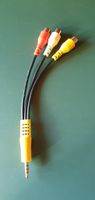 Adapterkabel 3.5mm Klinke auf 3 Cinch Stecker - Neu!
