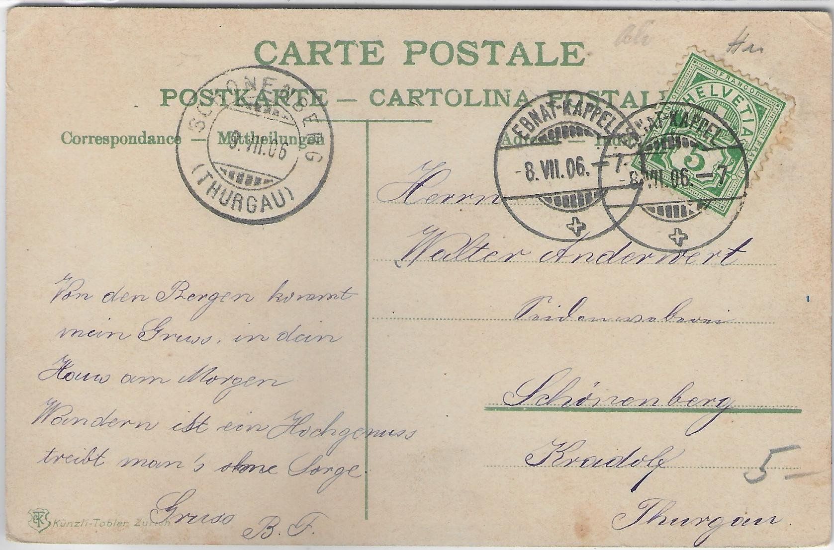 Cartoline postali: Gruss aus Nesslau - Giesenfall - animee – Usato da Ettingen venduto da Kartenplanet 1