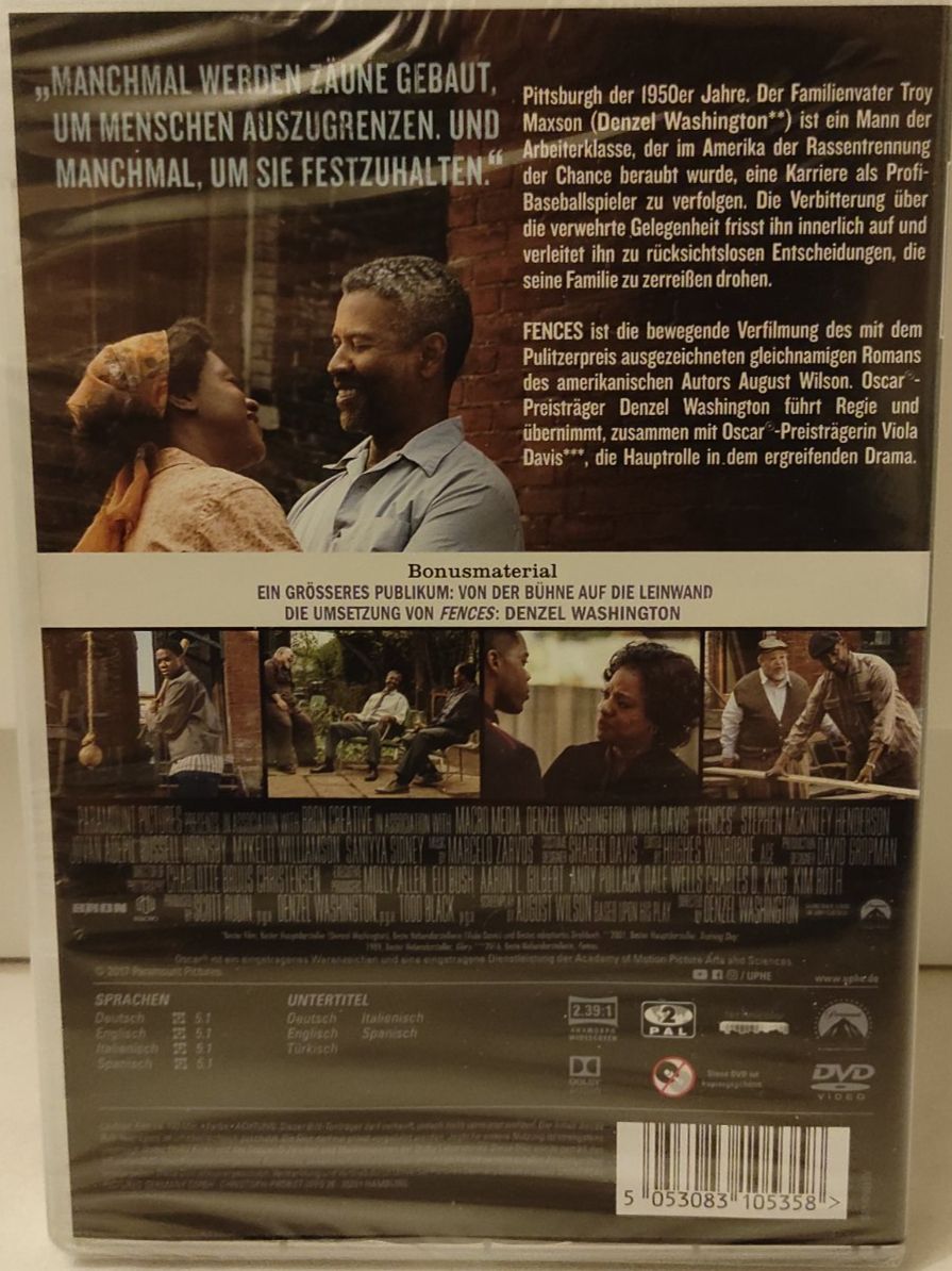 Tutti i DVDs: Fences - Original verpackt DVD Denzel Washington – Nuovo e nell'imballaggio originale da Winterthur venduto da Blacknero 1
