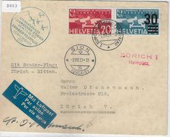 Sonder-Postflug Zürich-Sion 1.VIII.37