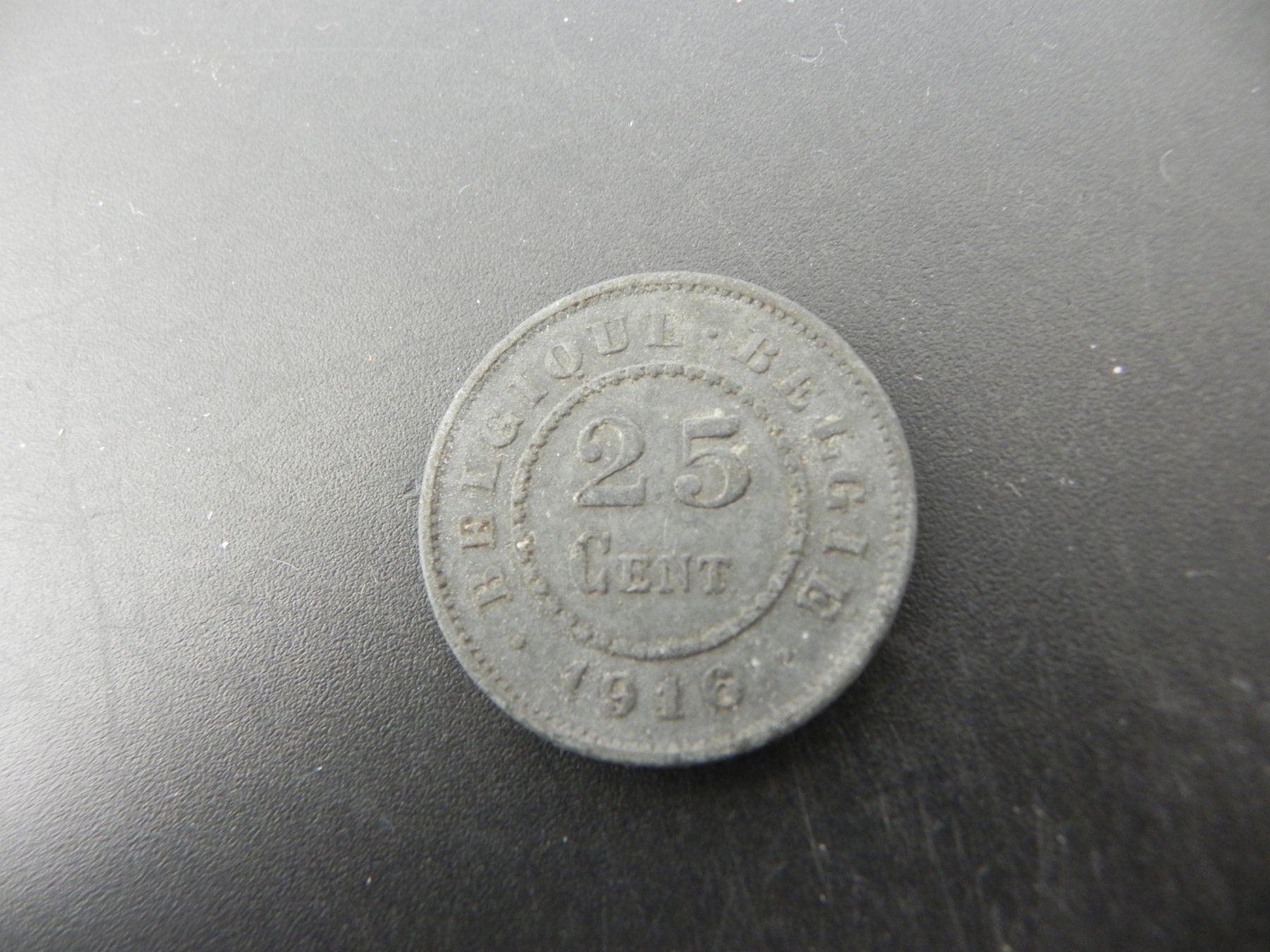 Alle Münzen: Belgique 25 Centimes 1916 – Gebraucht aus Biel/Bienne von Gogolozi