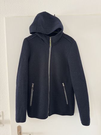 Salewa Wolljacke mit Kapuze dunkelblau Grösse L damen