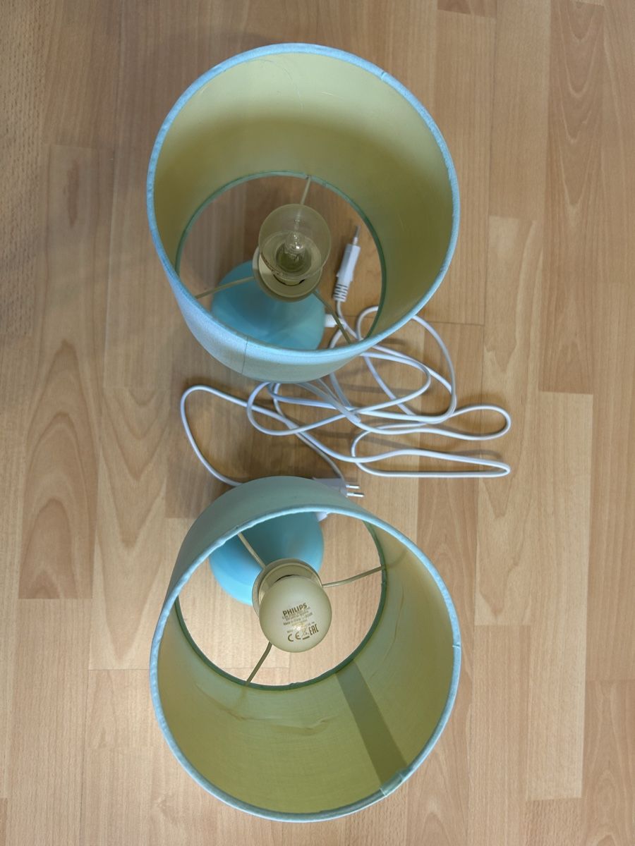 Lampade: 2er Set Nachttischlampen, hellblau / Türkis – Usato da Biel/Bienne venduto da SandraDG 1