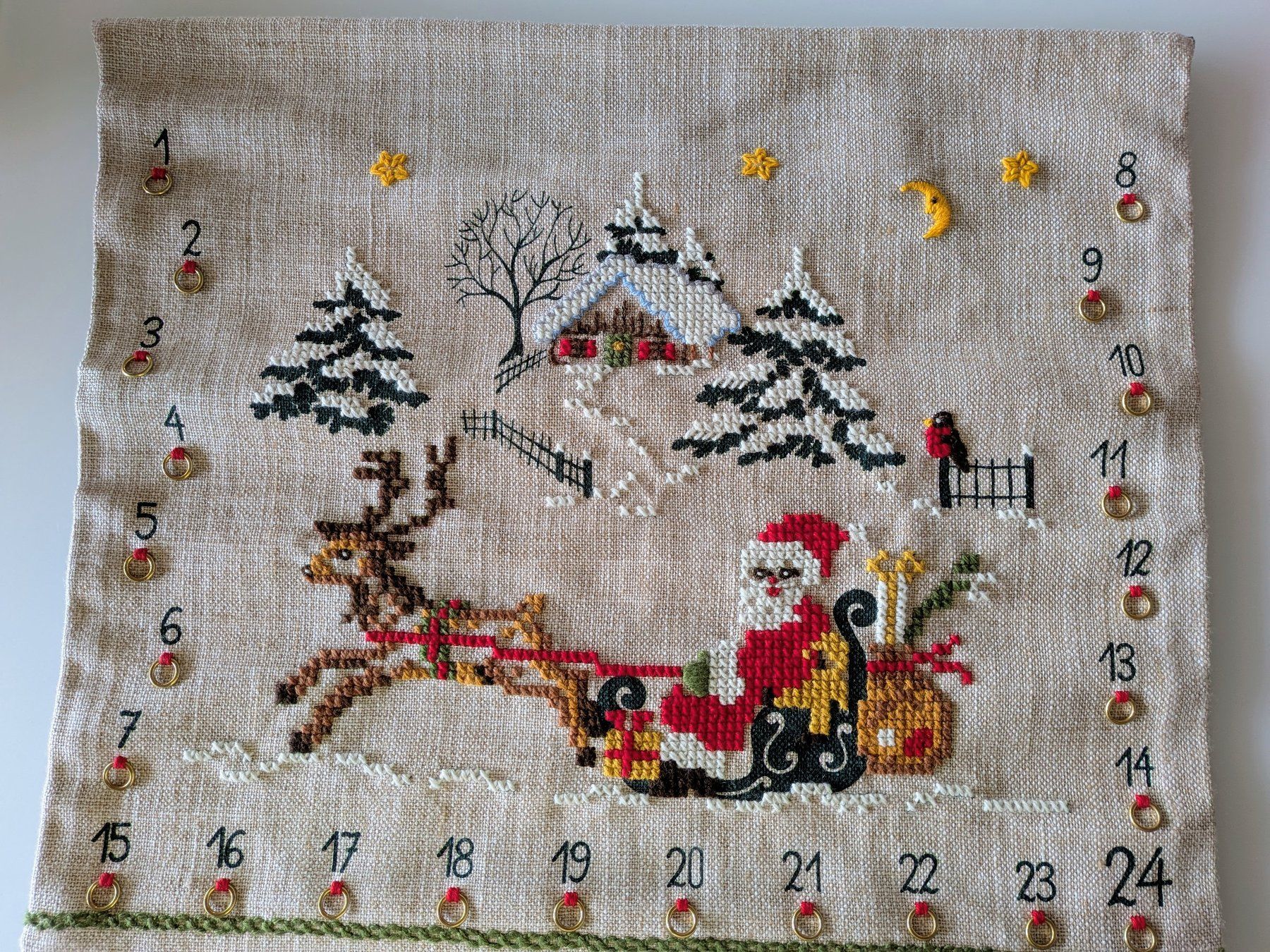 Kalender: Handgestickter Adventskalender, mit 2x 24 Säckli – Neu (gemäss Beschreibung) aus Gams von Vianne_60 1