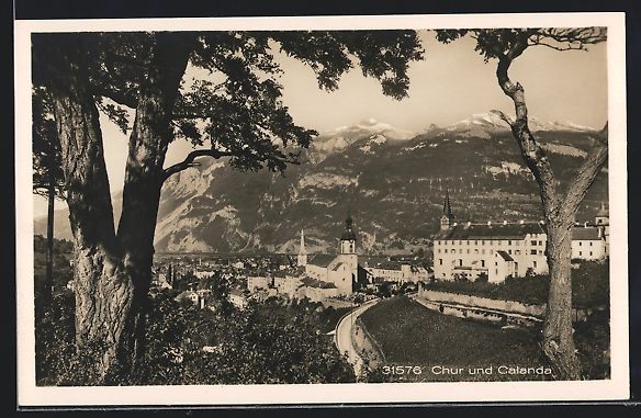 Cartoline postali: AK Chur, Ortsansicht mit Calanda – Usato da Berlin venduto da bartko-reher