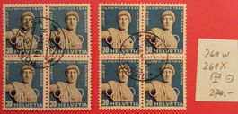 2924) 261w/x, Apollo beide Papier Sorten 4-Block Kt 270