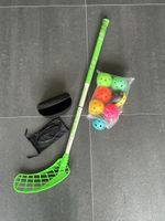 Unihockey Ausrüstung Stock, Brille & Bälle im Set
