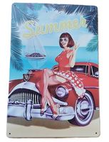 SUMMER GIRL Oldtimer Vintage - Blechschild  (neu/OVP)