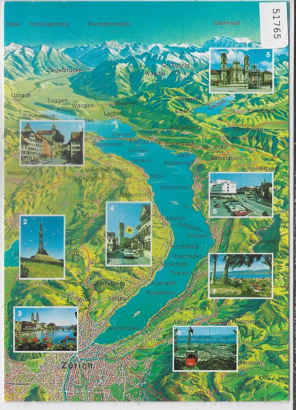Cartoline postali: Panorama Zürichsee – Usato da Ettingen venduto da Kartenplanet
