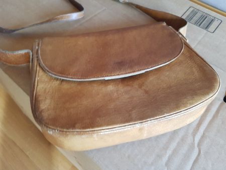 Vintage Damen Leder Hand Tasche 25 cm x 20 cm