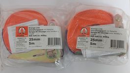 2 x Mamutec Spanngurt 5m 25mm 800kg mit Ratsche – Neu & OVP!