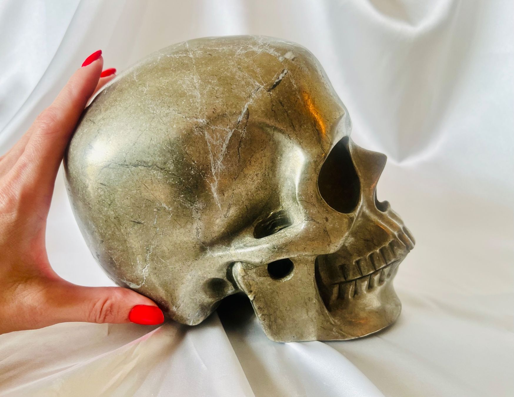 Sculture & Statue: Totenkopf lebensgross: 20cm, 9kg Pyrit – Nuovo e nell'imballaggio originale da Zürich venduto da unique2010 8