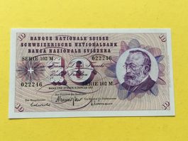 10 Franken nötli 6 Januar 1977 Ungefaltet